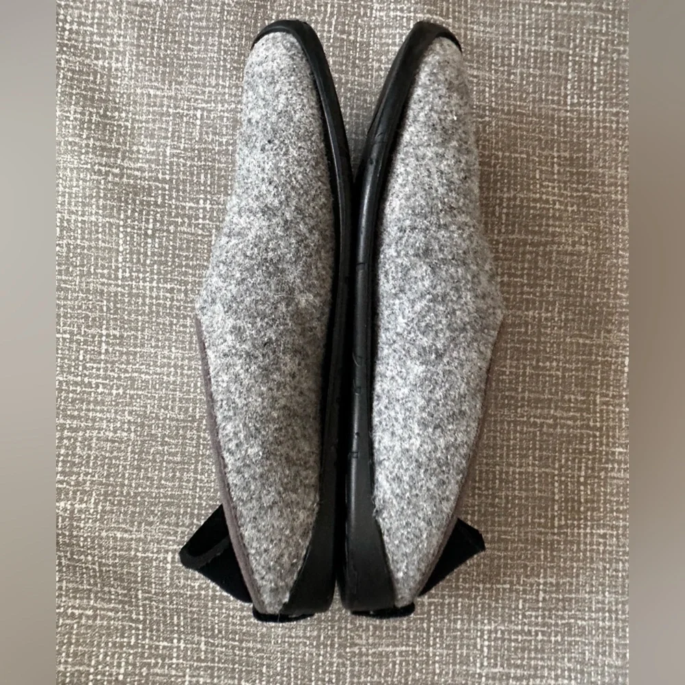 Mahabis Classic Larvik Felt Slippers EU 40 Gray Black Wool Indoor Outdoor Shoes